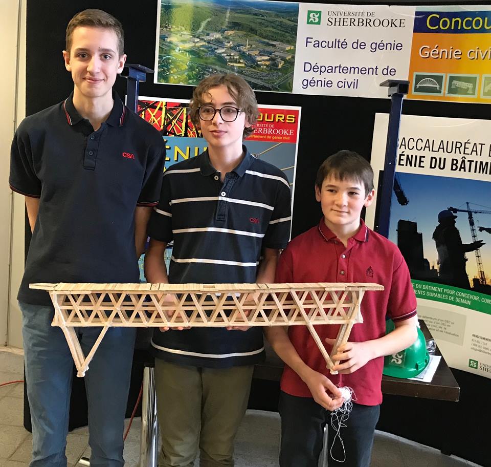 Le Collège se démarque au concours Génie civilisé 2018 Collège Sainte